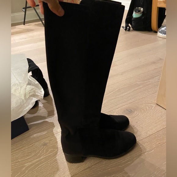 ASO Kate Middleton. Stuart Weitzman HalfnHalf Dark Brown Suede Knee Boots Size 7 - Picture 6 of 11